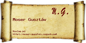 Moser Gusztáv névjegykártya